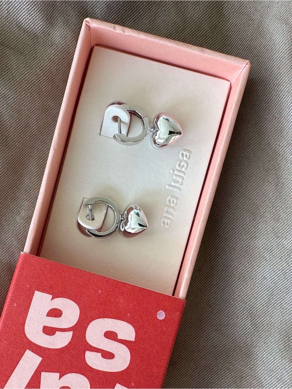 Ana Luisa Silver Puffed Heart Hoop Earrings - Polished Silver